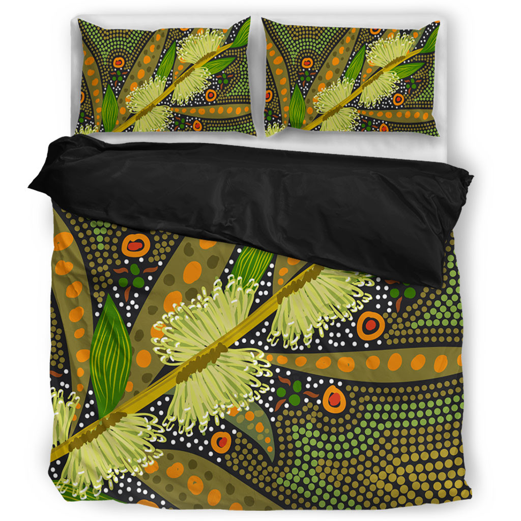 Australia Flowers Aboriginal Bedding Set - Aboriginal Dot Art Of ...