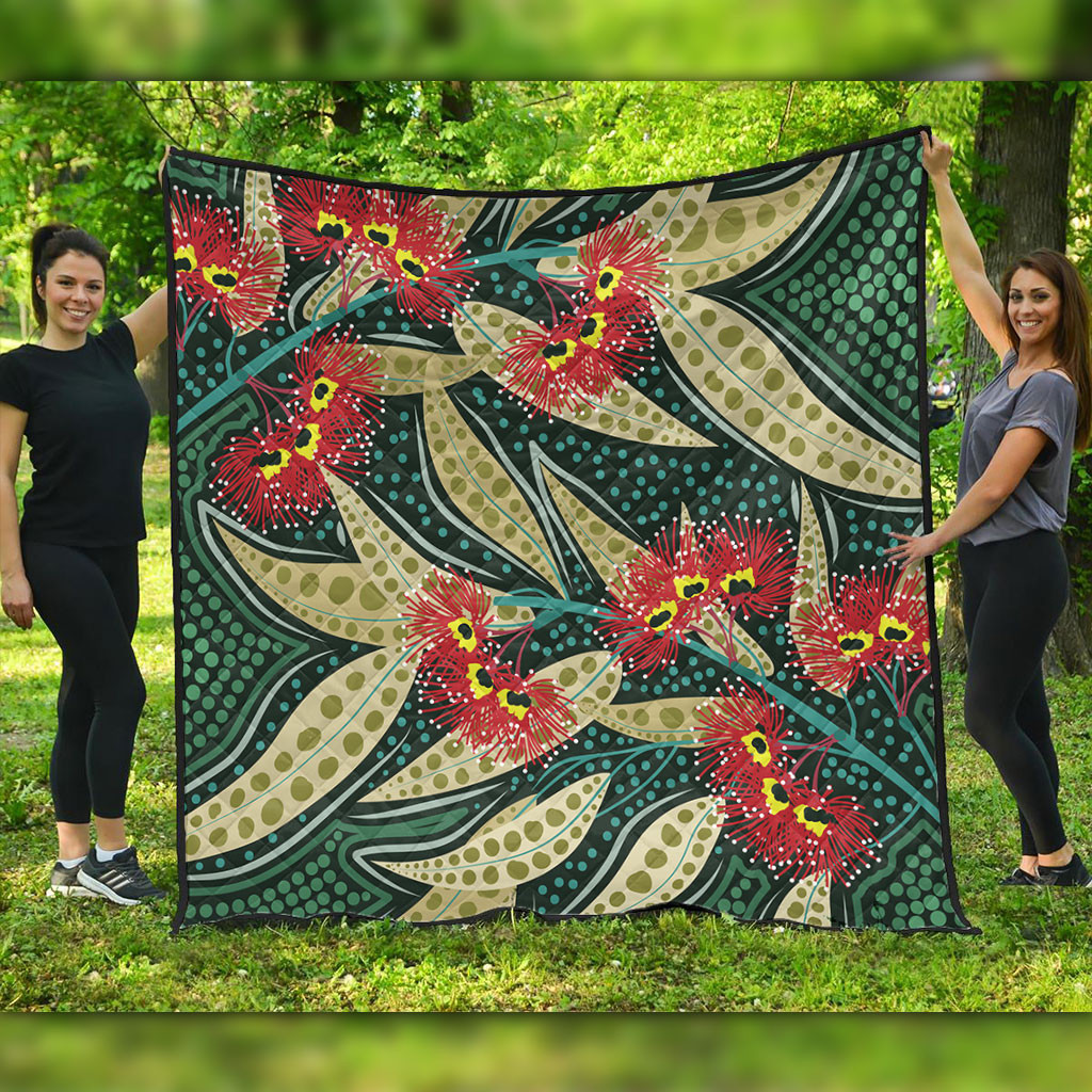 Australia Flowers Aboriginal Quilt - Aboriginal Dot Art of Australian ...