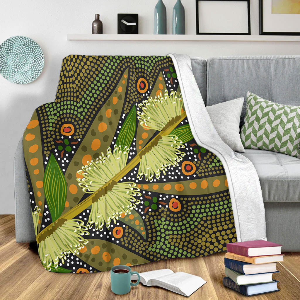 Australia Flowers Aboriginal Blanket - Aboriginal Dot Art Of Australian ...
