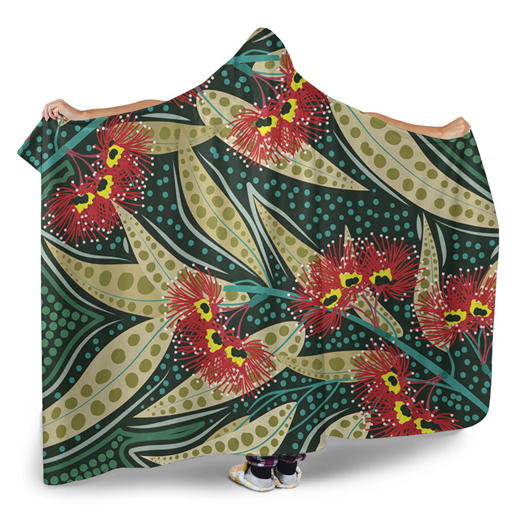 Australia Flowers Aboriginal Hooded Blanket - Aboriginal Dot Art of ...