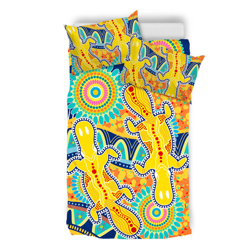 Australia Animals Platypus Aboriginal Bedding Set - Yellow Platypus ...