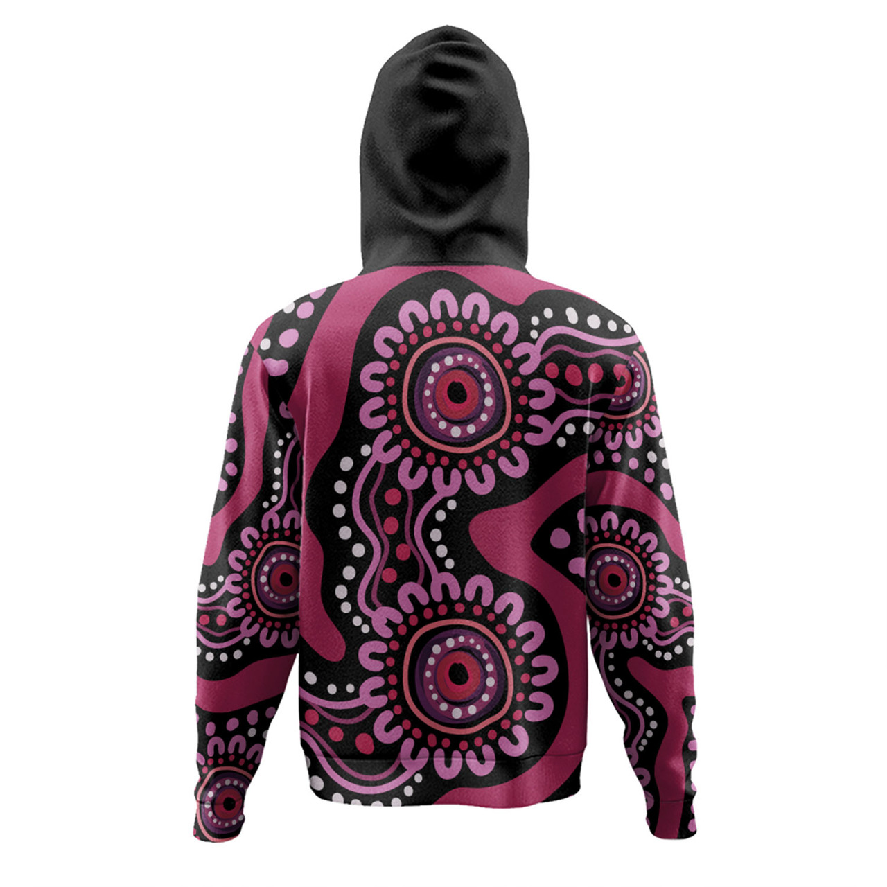 Australia Dot Painting Inspired Aboriginal Hoodie - Pink Flowers ...