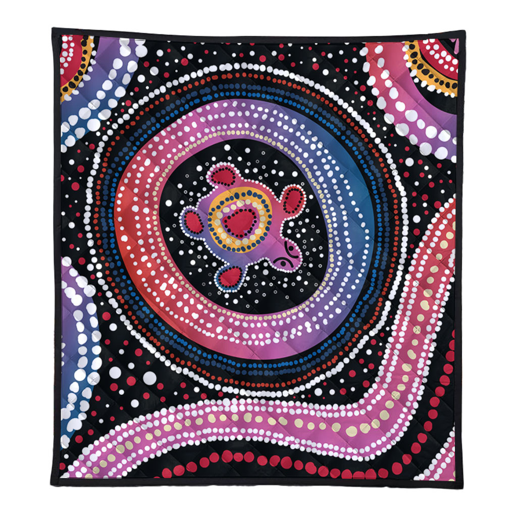 Australia Dot Painting Inspired Aboriginal Quilt - Turtles With Dot In ...