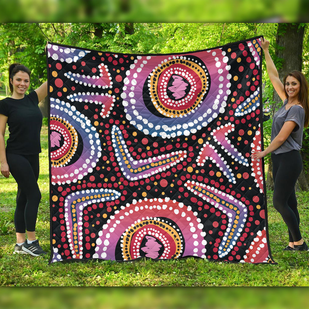 Australia Dot Painting Inspired Aboriginal Quilt - Boomerang From ...