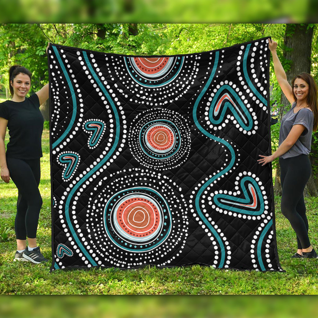 Australia Dot Painting Inspired Aboriginal Quilt - Aboriginal Green Dot ...