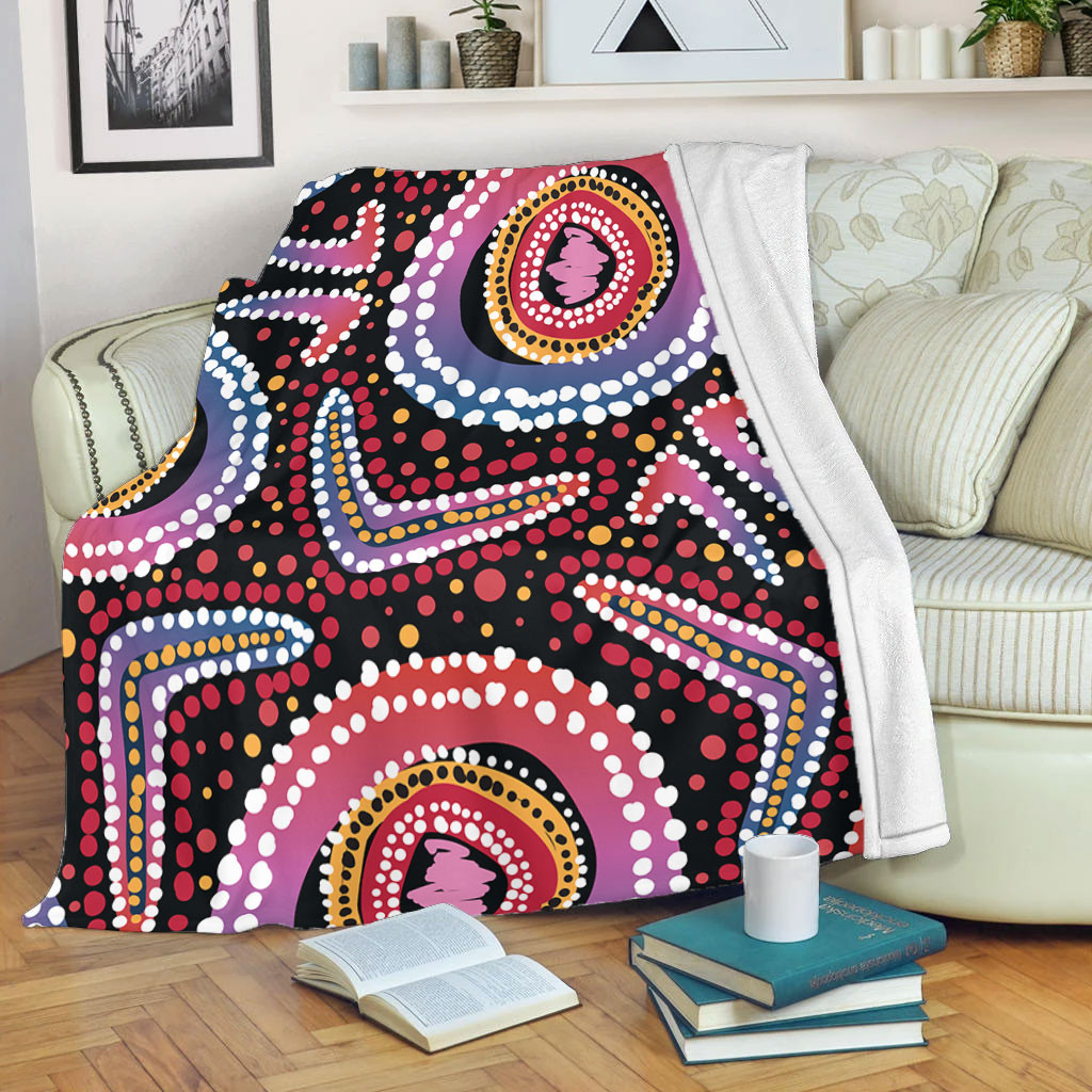 Australia Dot Painting Inspired Aboriginal Blanket - Boomerang From ...