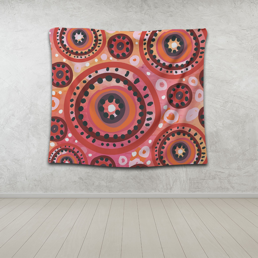 Australia Dot Painting Inspired Aboriginal Tapestry - Circle In The ...