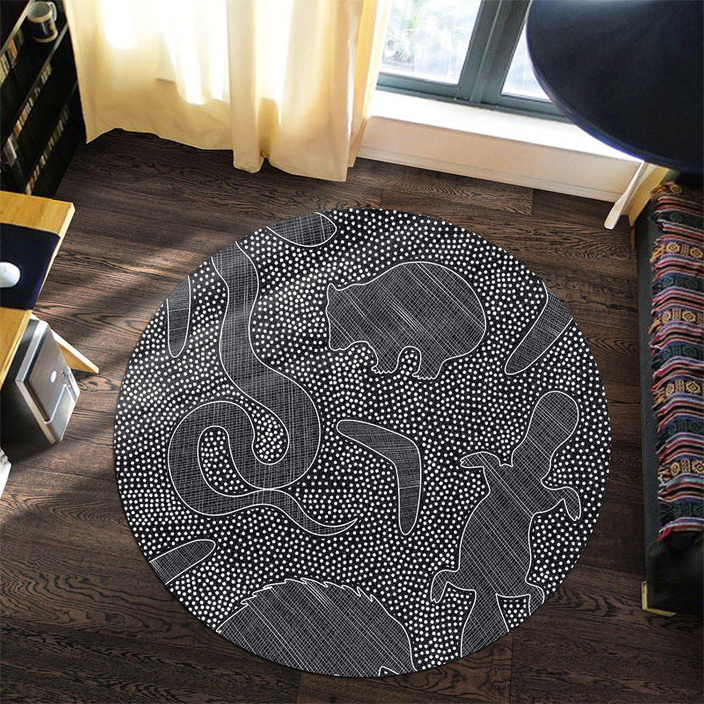 Australia Dot Painting Inspired Aboriginal Round Rug - Aboriginal Dot ...
