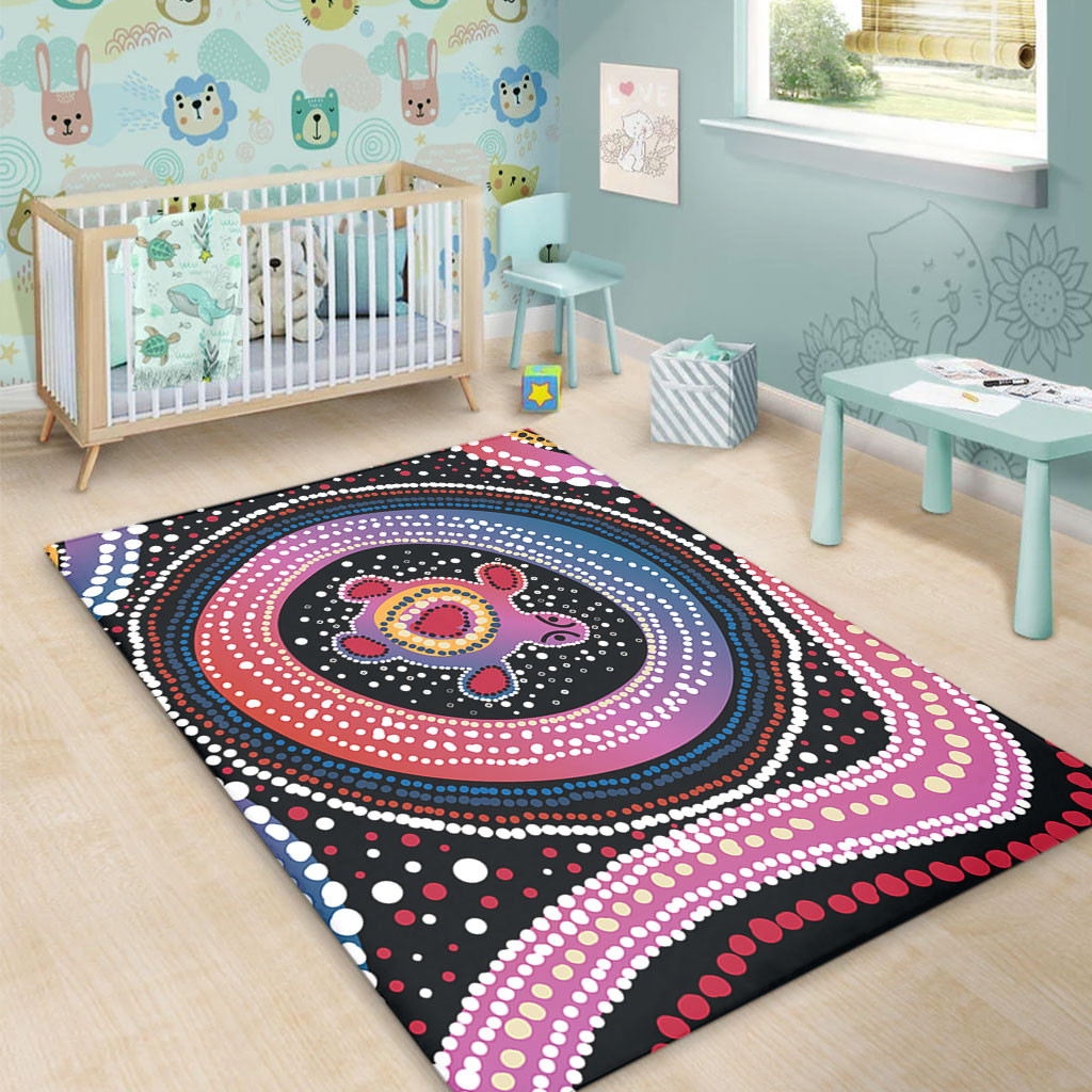 Australia Dot Painting Inspired Aboriginal Area Rug - Turtles With Dot ...