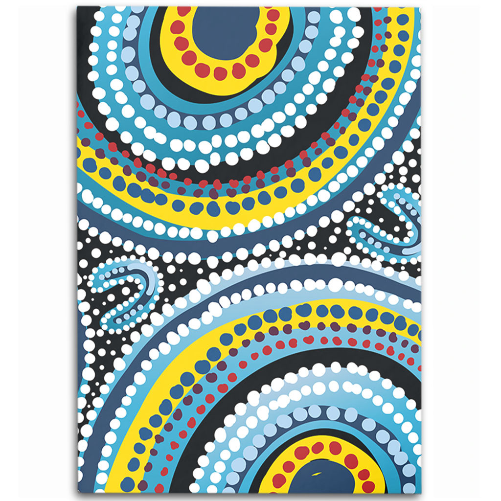 Australia Dot Painting Inspired Aboriginal Area Rug - Blue Aboriginal ...