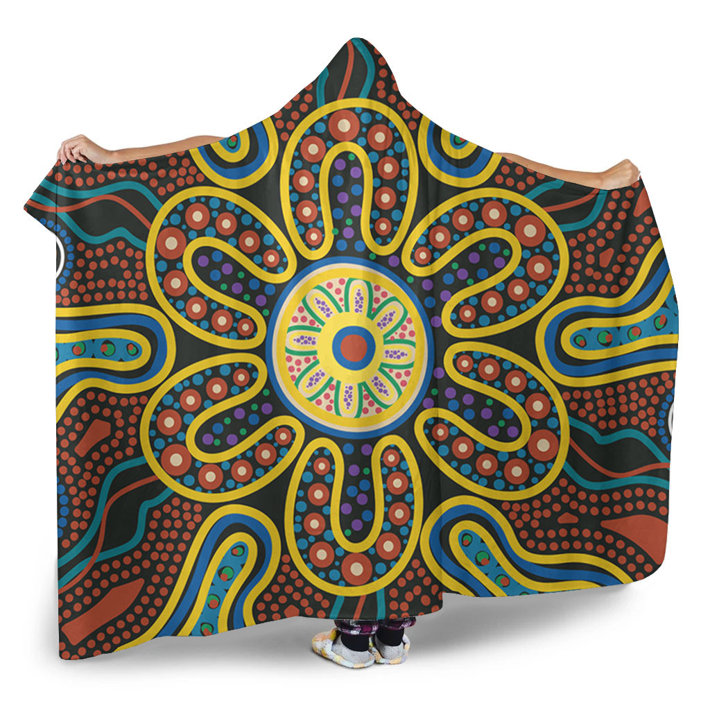 Australia Dot Painting Inspired Aboriginal Hooded Blanket - Aboriginal ...