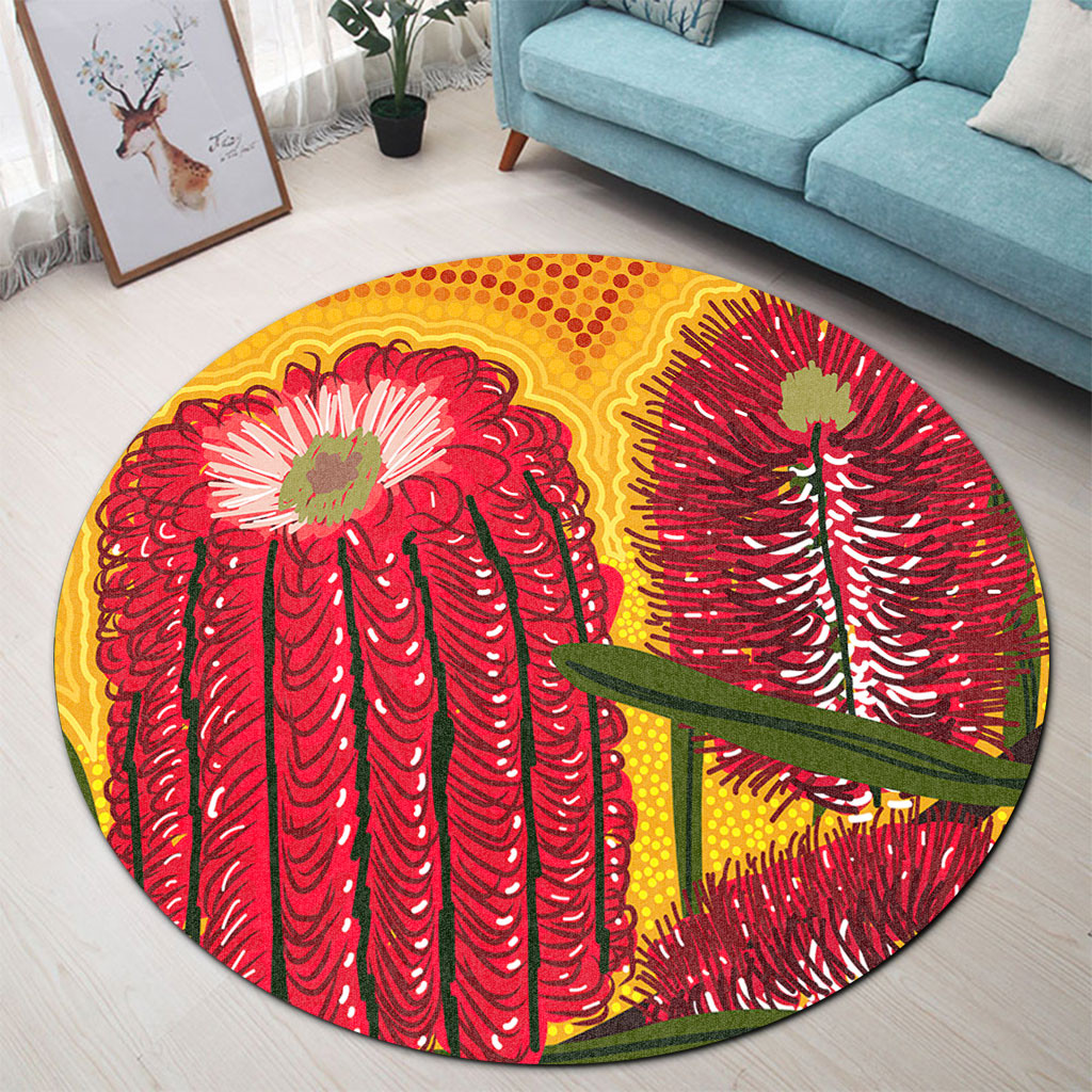 Australia Aboriginal Round Rug - Aboriginal Dot Art Of Australian ...