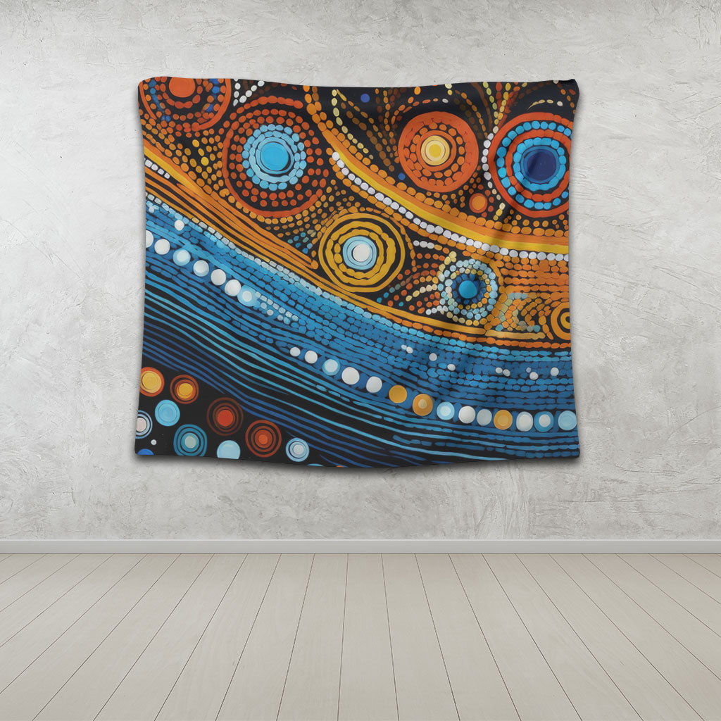 Australia Dreaming Aboriginal Tapestry - Aboriginal Dot Painting Art ...