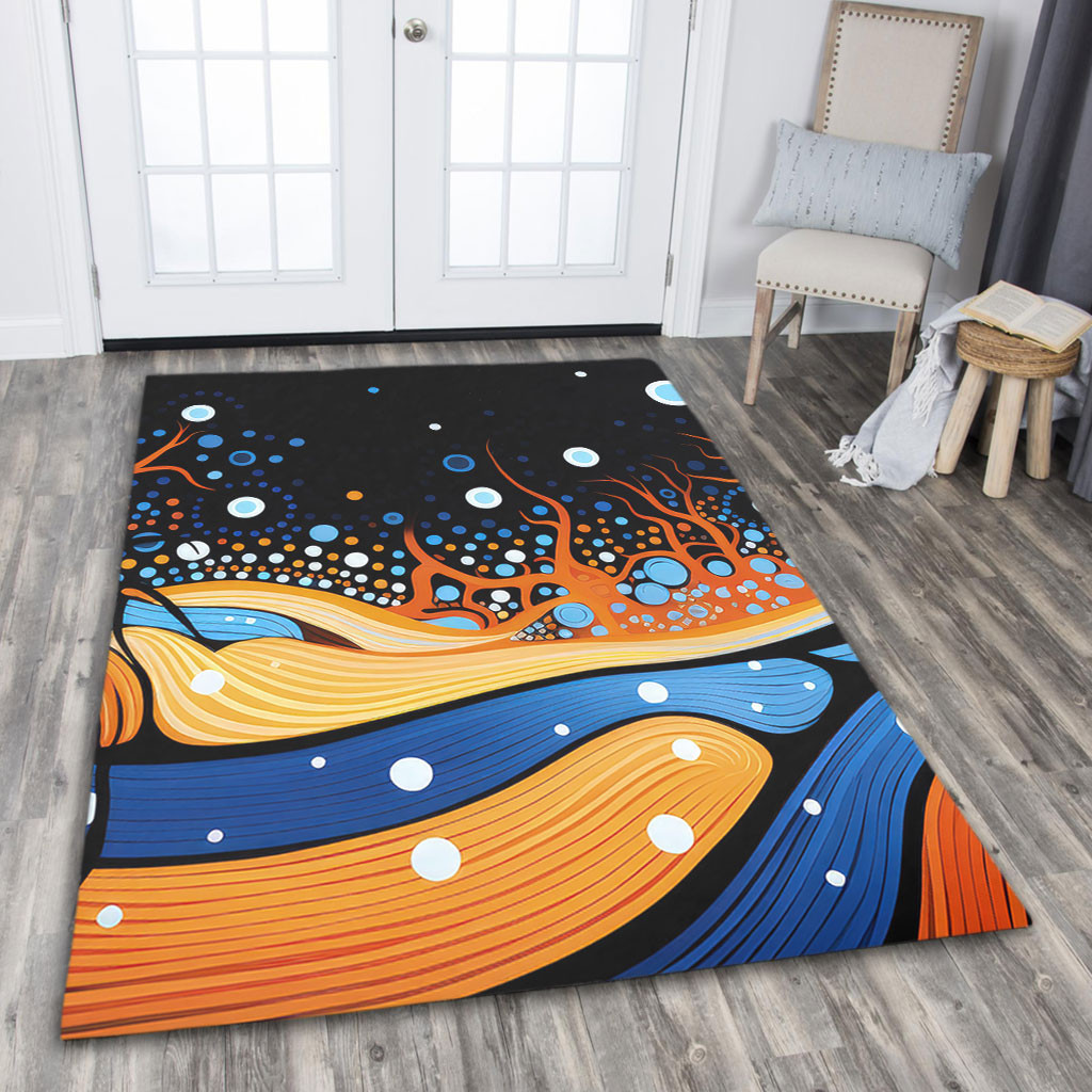 Australia Dreaming Aboriginal Area Rug - Aboriginal Art Indigenous Dot ...