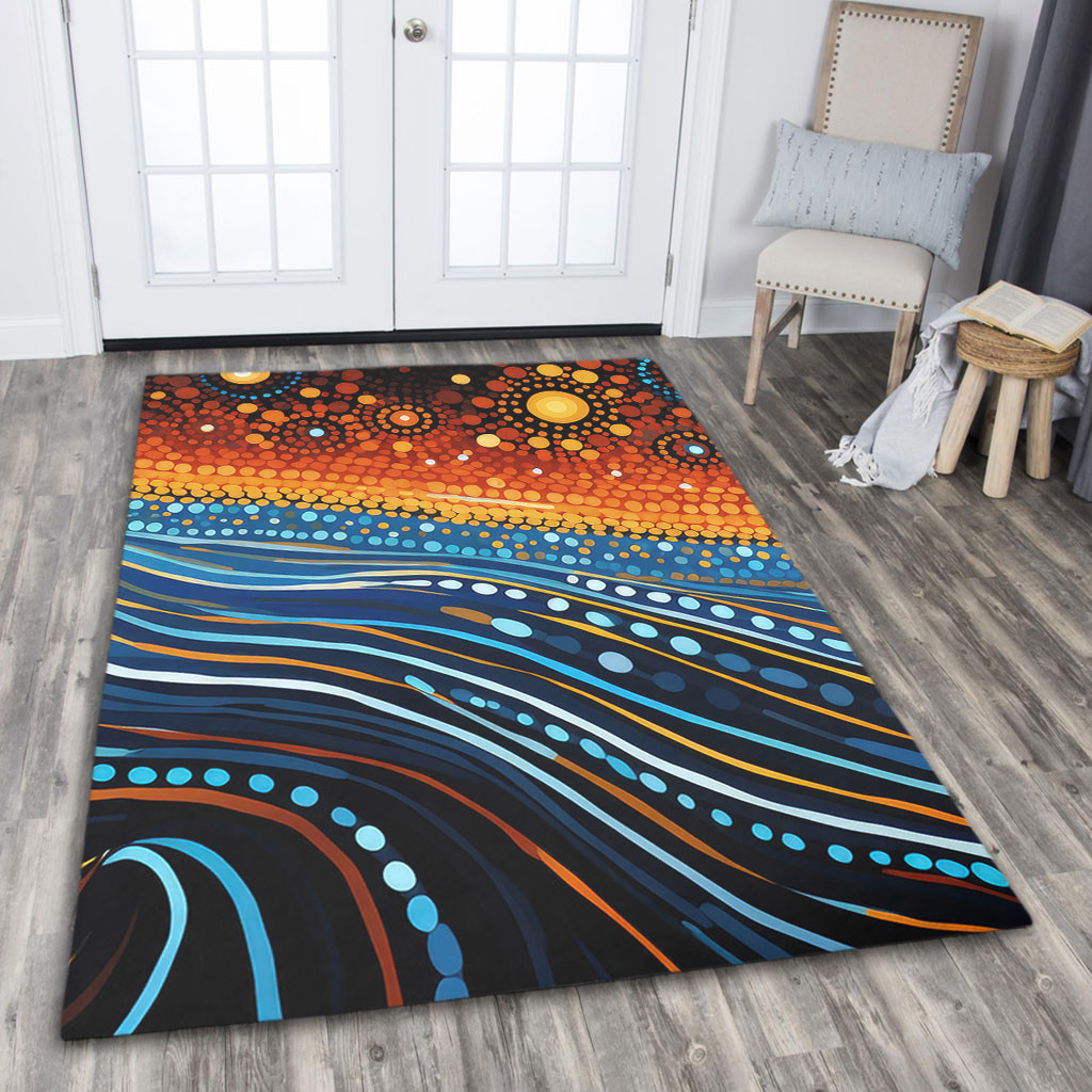 Dream Step Area Rug Australia Dreaming Aboriginal Area Rug - Aboriginal Culture Indigenous ...