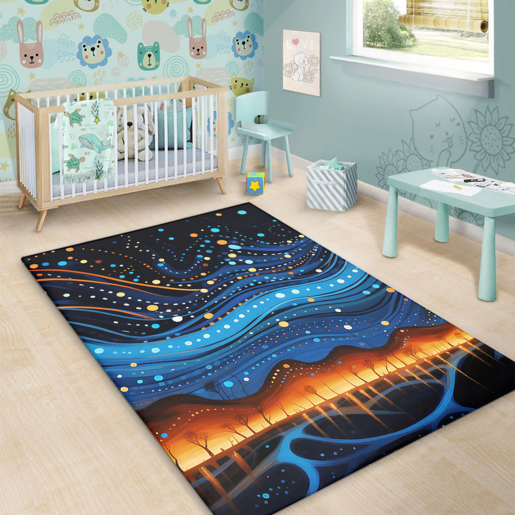 Dream Step Area Rug Australia Dreaming Aboriginal Area Rug - Aboriginal Dreaming Dot ...