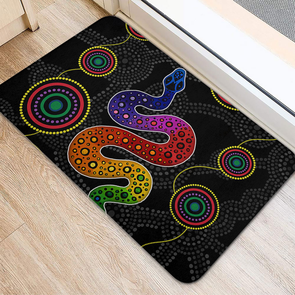 Australia Aboriginal Doormat Indigenous Dreaming Rainbow Serpent