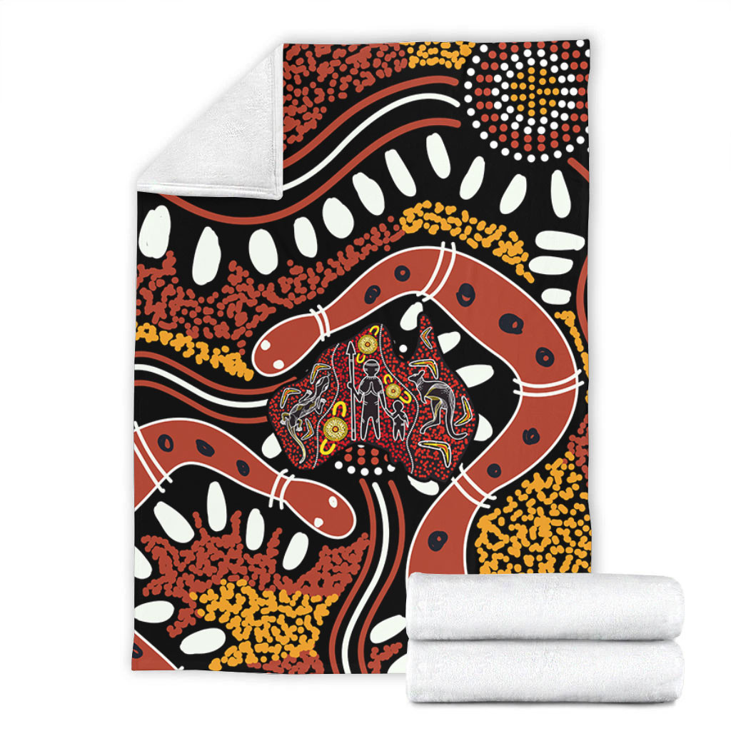 Australia Rainbow Serpent Aboriginal Blanket - Aboriginal Dot Art Snake ...