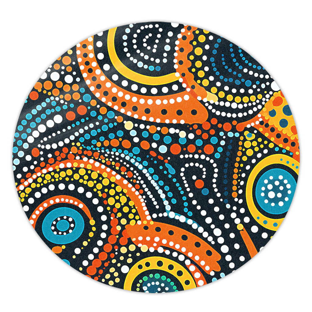 Australia Aboriginal Round Rug - Traditional Australian Aboriginal ...