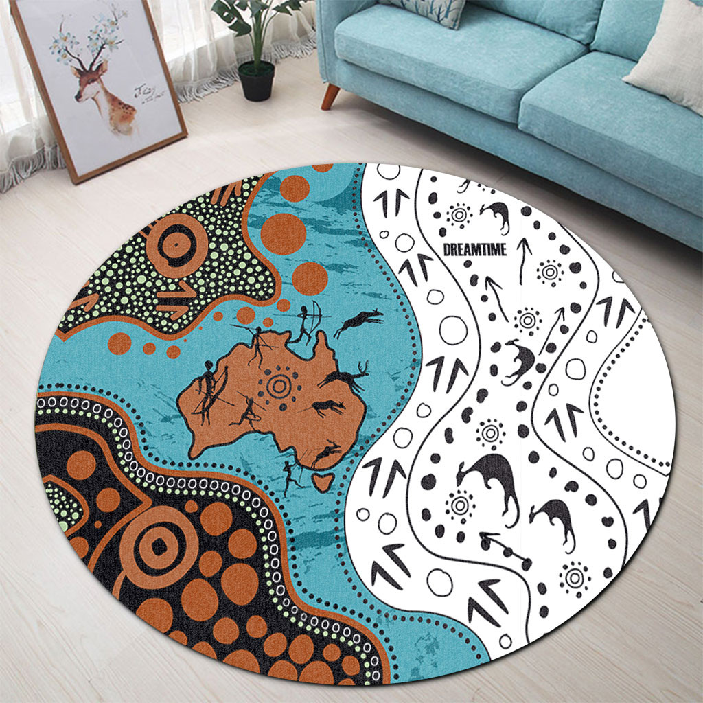 Australia Aboriginal Custom Round Rug - Aussie Indigenous Hunting ...