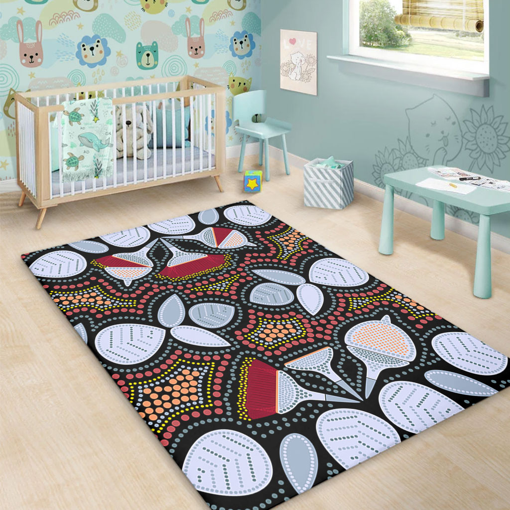 Australia Aboriginal Area Rug - Eucalyptus seamless pattern In ...