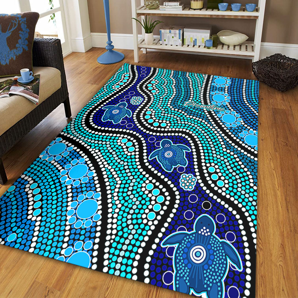 Australia Turtles Aboriginal Area Rug - River And Turtles Dot Art ...