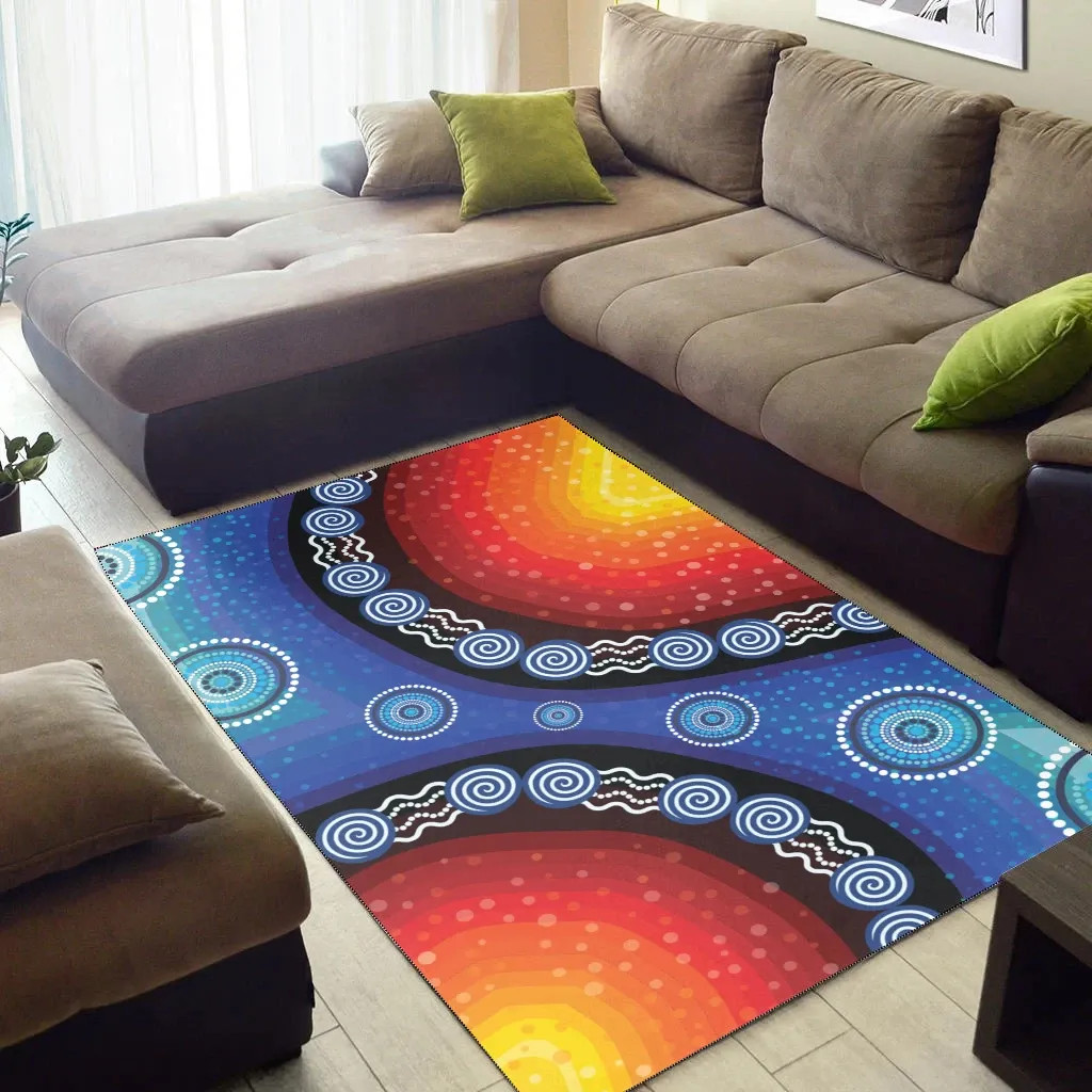 Australia Area Rug - Aboriginal Inspired Color Dot Painting