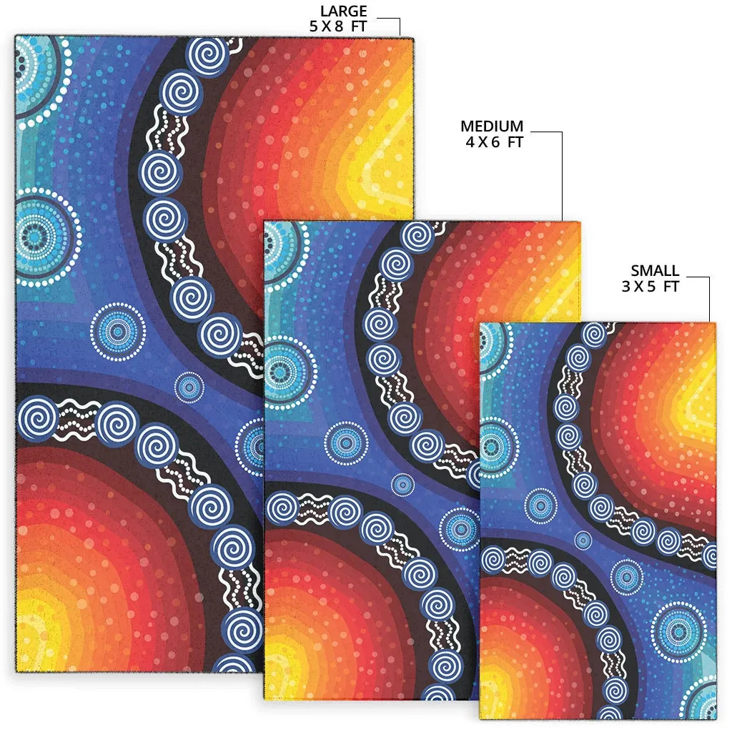 Australia Area Rug - Aboriginal Inspired Color Dot Painting