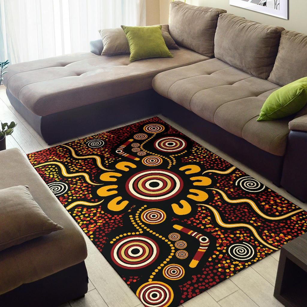 Australia Aboriginal Inspired Area Rug - Aboriginal Inspired Dot Art ...