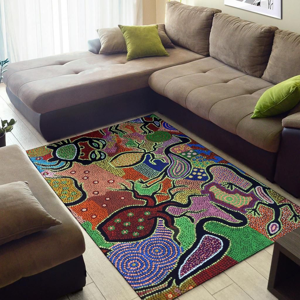 Australia Aboriginal Inspired Area Rug - Aboriginal Inspired Dot Art ...