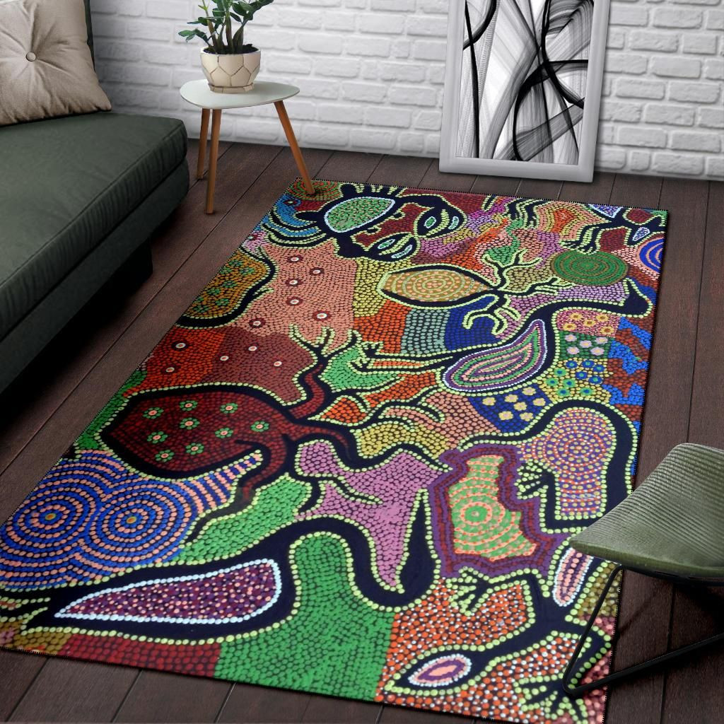Australia Aboriginal Inspired Area Rug - Aboriginal Inspired Dot Art ...