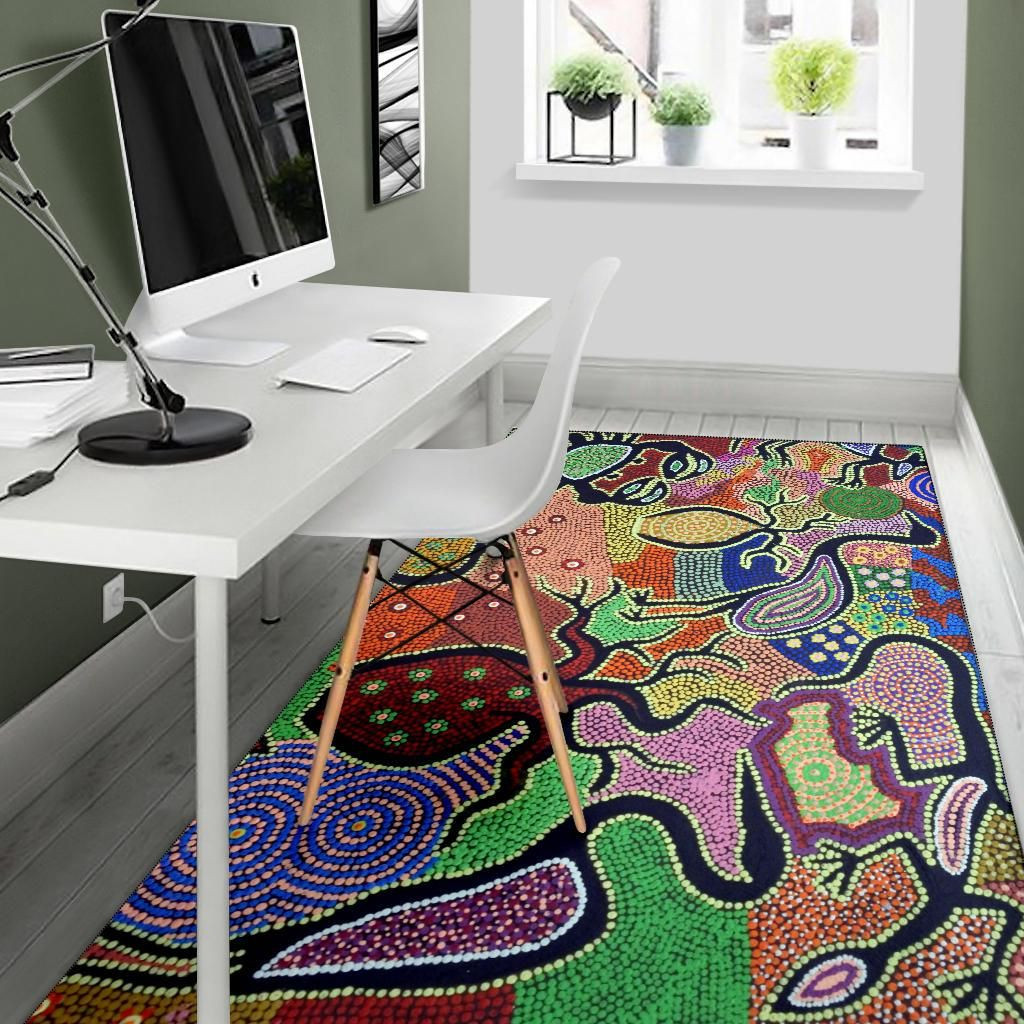 Australia Aboriginal Inspired Area Rug - Aboriginal Inspired Dot Art ...