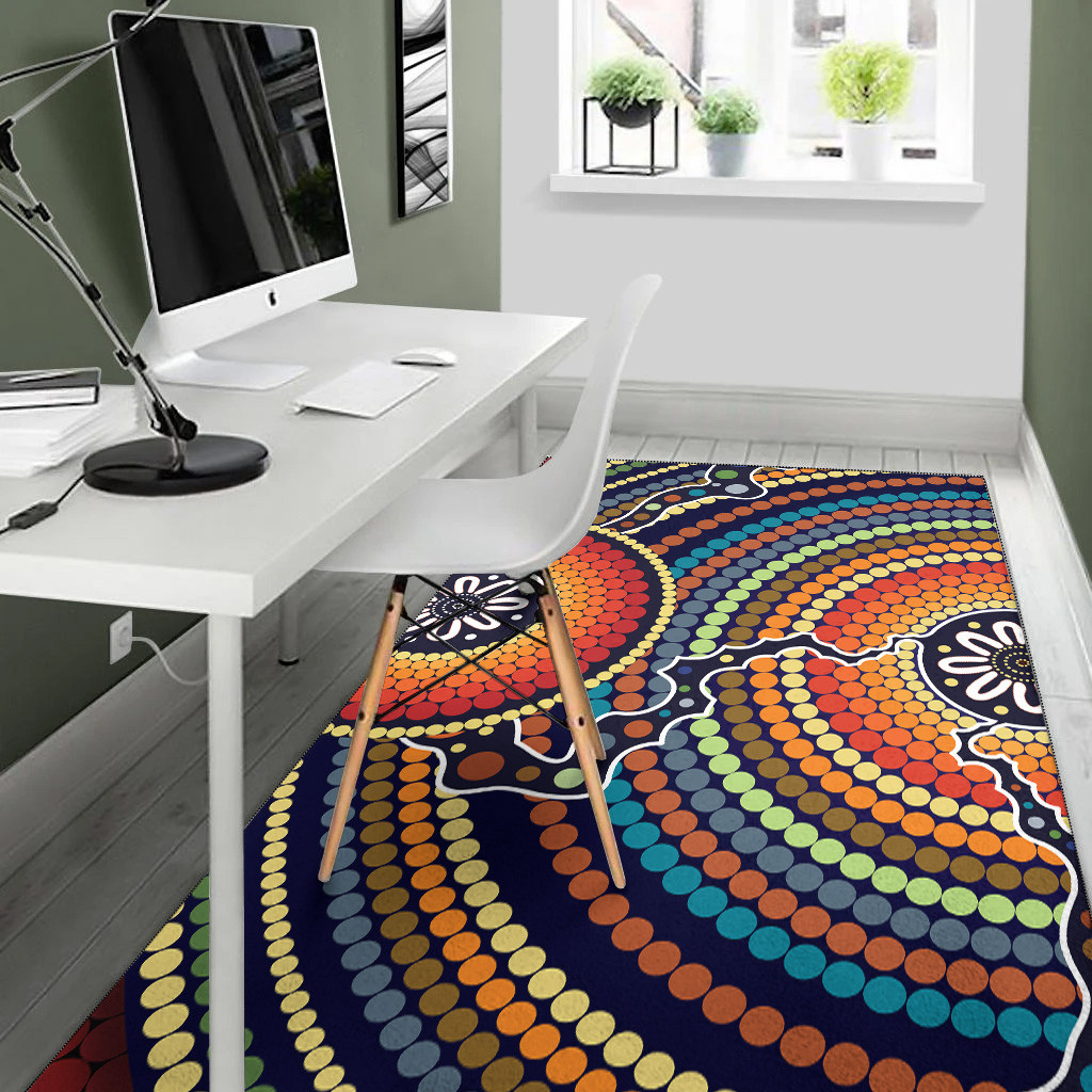 Australia Aboriginal Inspired Area Rug - Connection Dot Art Painting Rug