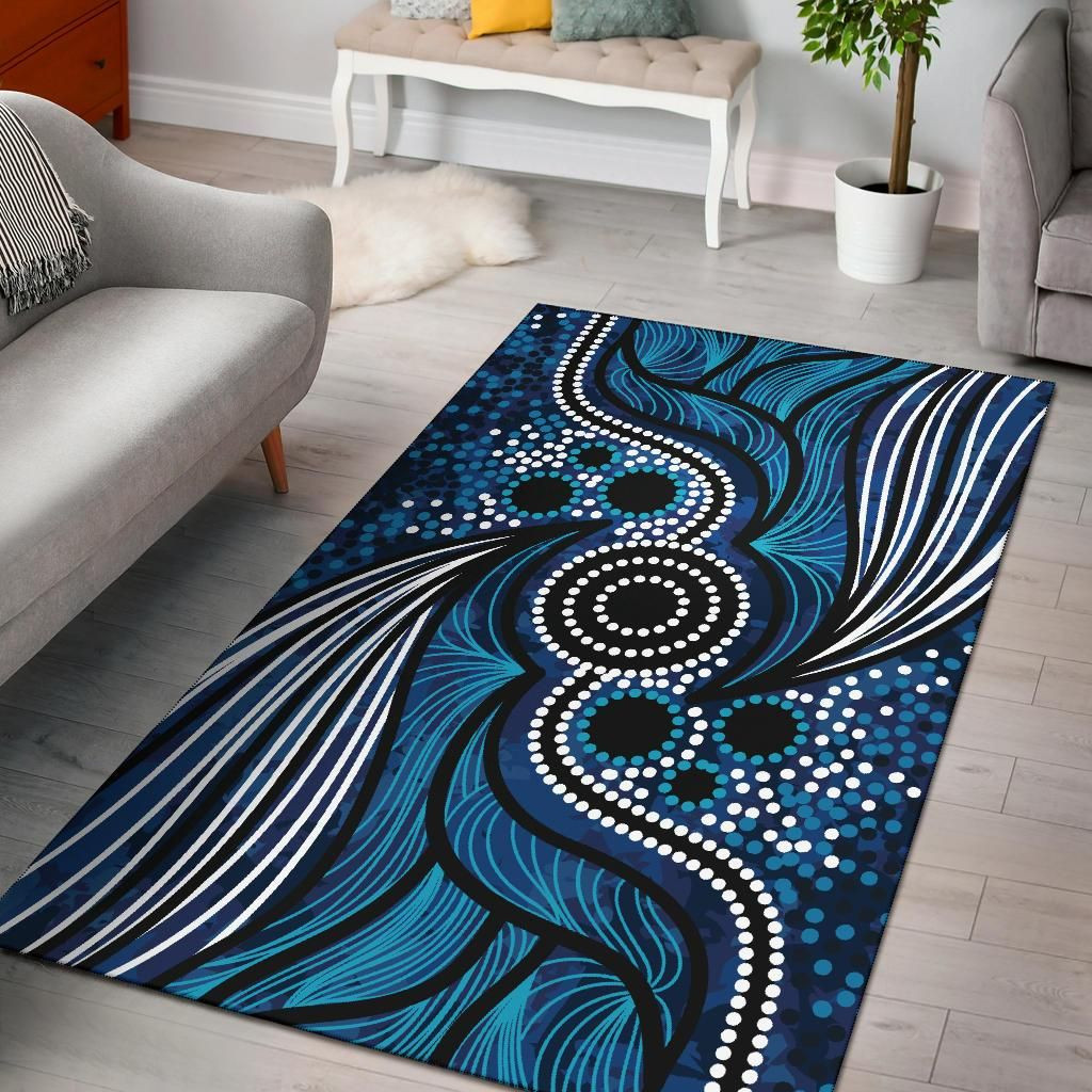 Australia Aboriginal Area Rug - Aboriginal Dot Art Painting Ver 9