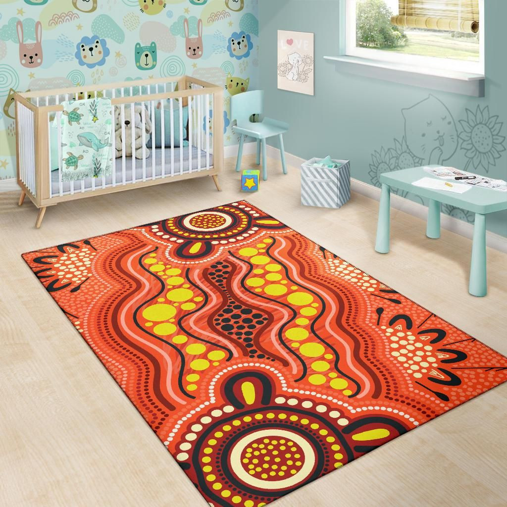 Australia Aboriginal Inspired Area Rug - Aboriginal Inspired Dot Art ...