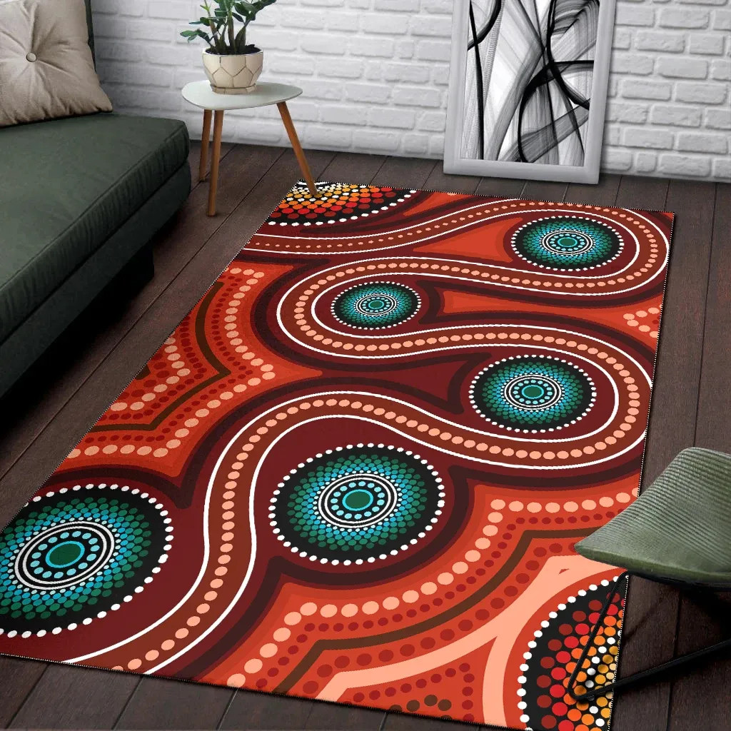 Australia Aboriginal Inspired Area Rug - Indigenous Aboriginal Inspired ...