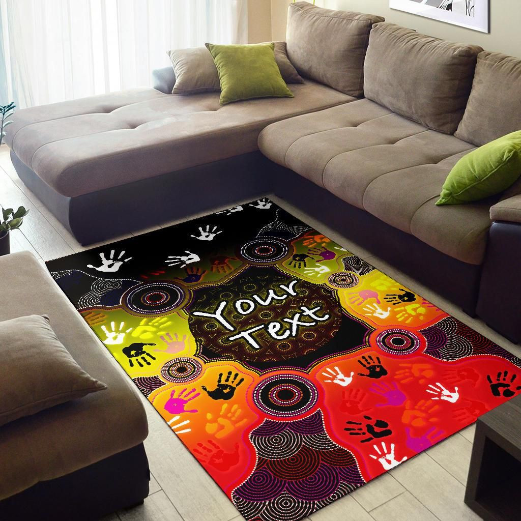[Custom] Australia Aboriginal Area Rug - Indigenous Circle Dot Painting ...