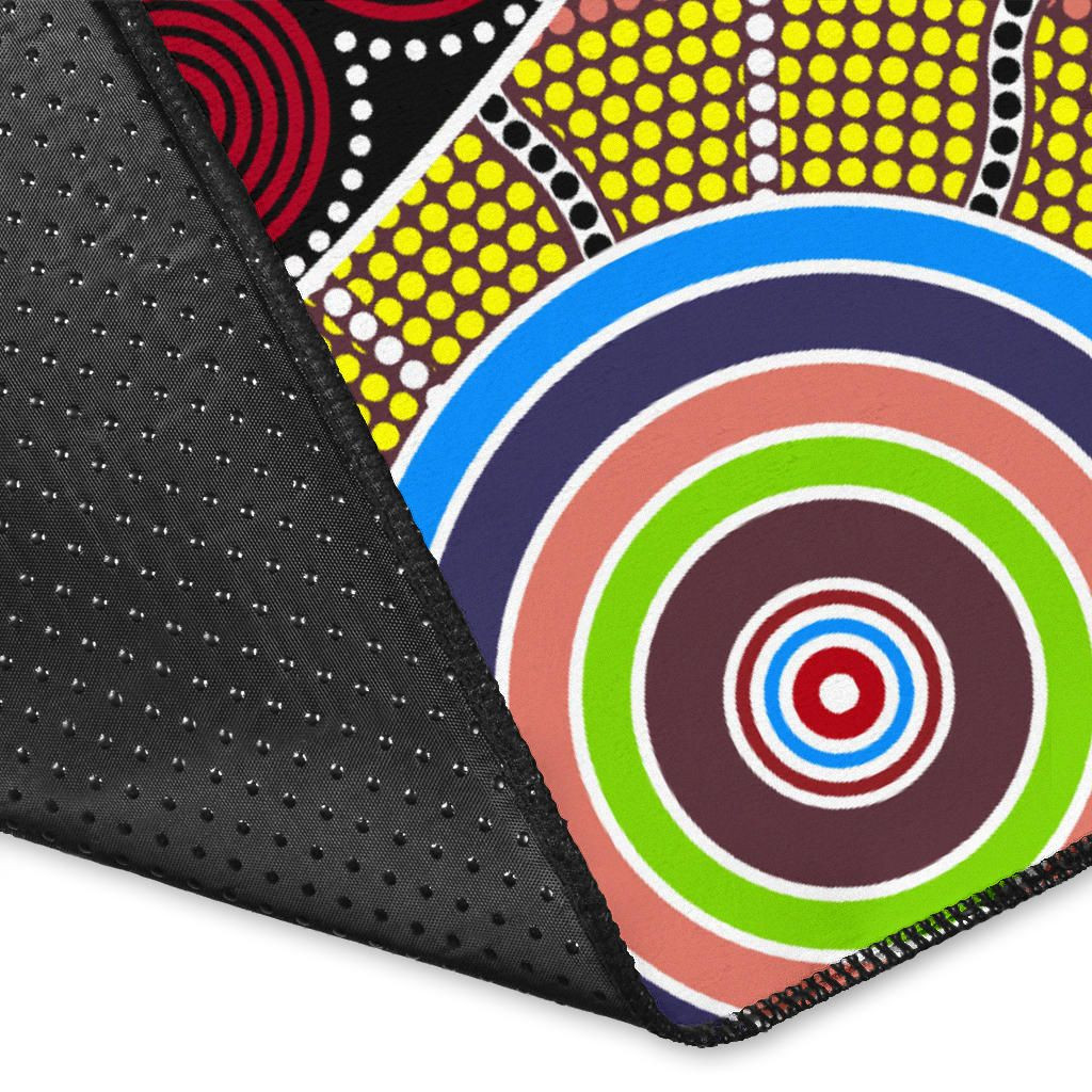 Australia Aboriginal Area Rug - Koala Sun Dot painting Circle Patterns