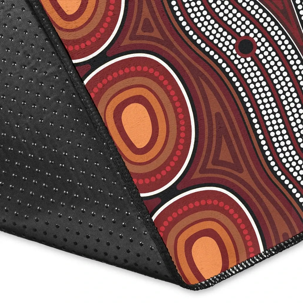 Australia Aboriginal Area Rug - Indigenous Symbol Dot Painting Art Ver 6