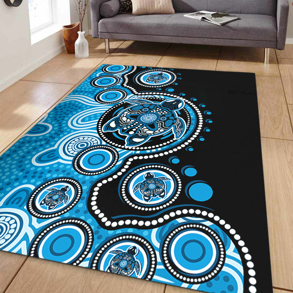 Australia Area Rug Indigenous Turtle Aboriginal Dot Art