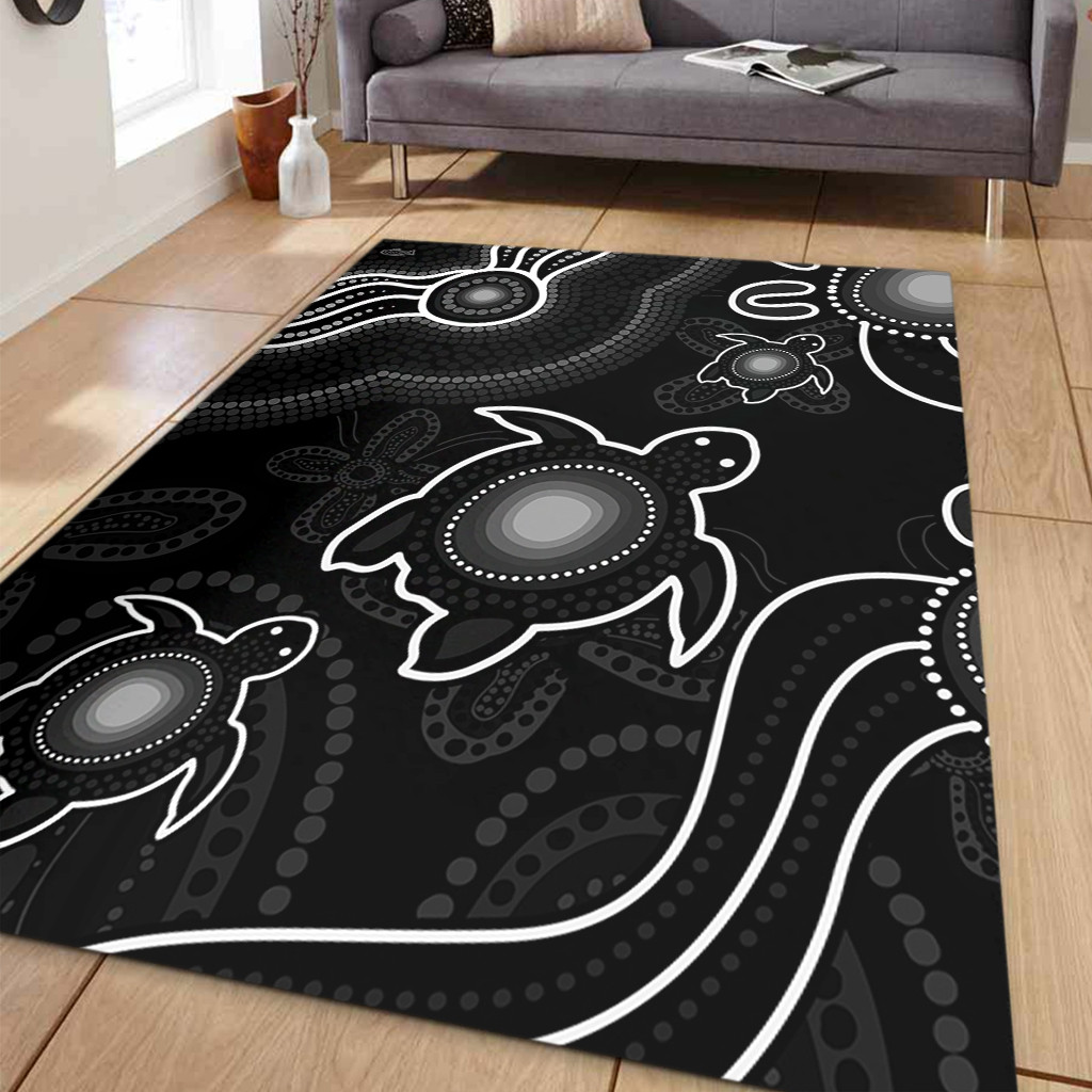 Australia Area Rug Aboriginal Turtle Dreaming Journey Featuring Dot Art