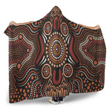 Indigenous Paisley Dark Red Hooded Blanket