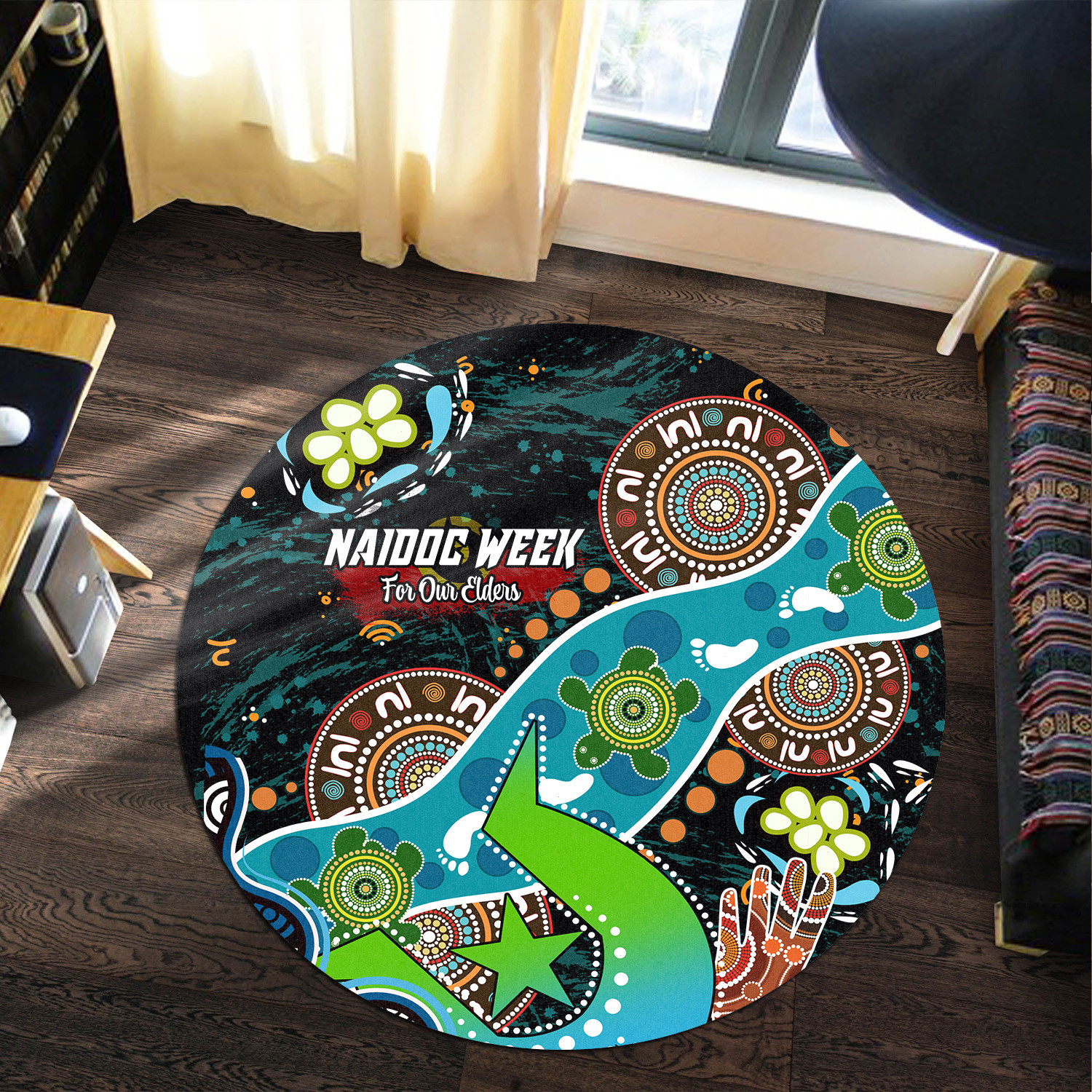 Australia Aboriginal Round Rug - Naidoc Week with Torres Strait ...
