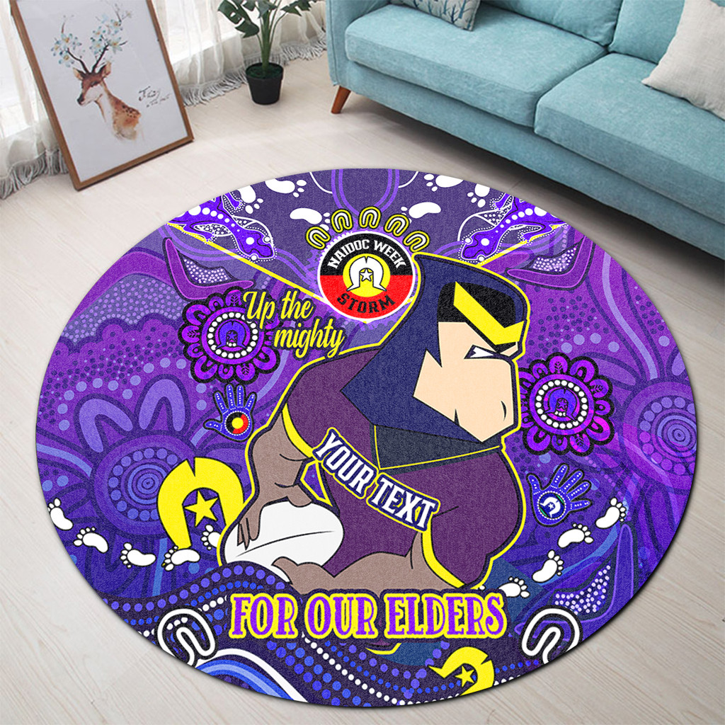 Melbourne Storm Naidoc Week Custom Round Rug - For Our Elders Home ...