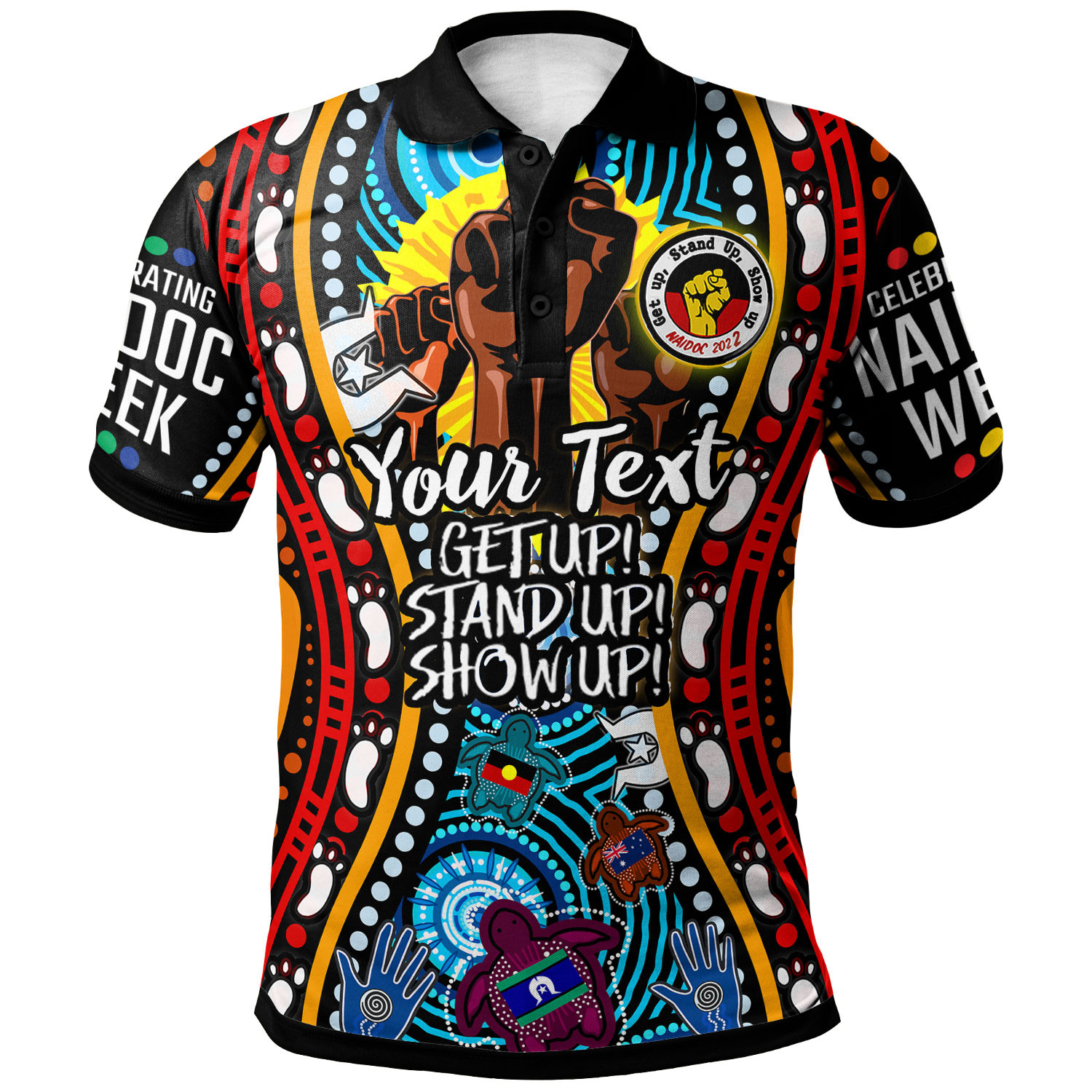 Retro Australian NAIDOC Week Art Print Casual Polo Shirt