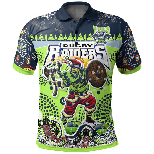 Canberra Christmas Polo Shirt - Custom Merry Viking Canberra Christmas Indigenous Polo Shirt
