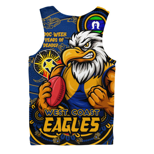 West Coast Eagles Men Singlet NAIDOC Week A Legacy Forged in 50 Years Of Deadly Spirit