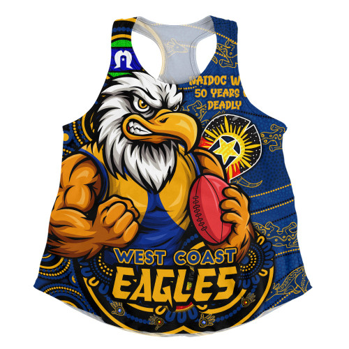 West Coast Eagles Women Racerback Singlet NAIDOC Week A Legacy Forged in 50 Years Of Deadly Spirit