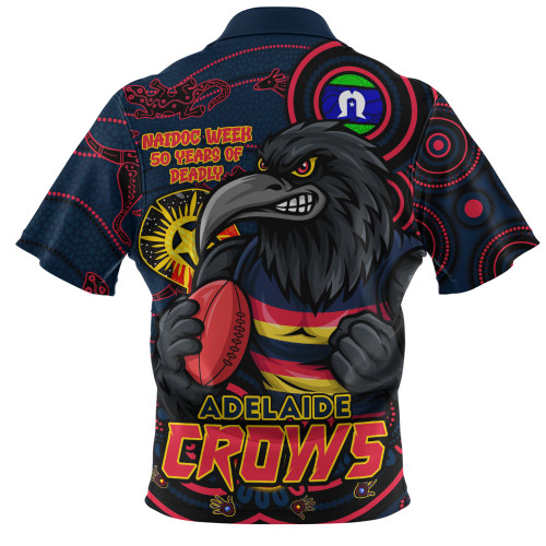 Adelaide Crows Zip Polo Shirt NAIDOC Week A Legacy Forged in 50 Years Of Deadly Spirit
