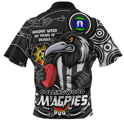 Collingwood Zip Polo Shirt NAIDOC Week A Legacy Forged in 50 Years Of Deadly Spirit